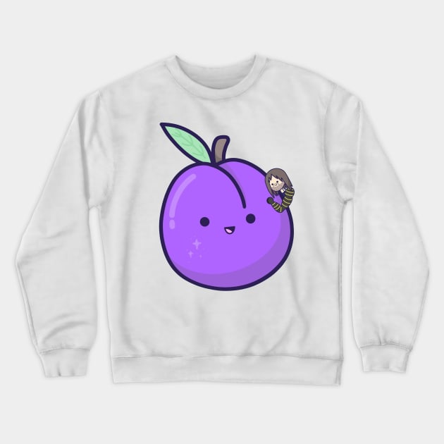 Bucky & the Giant Plum Crewneck Sweatshirt by AKawaiiAlien